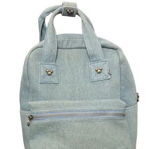 Disney Store ShopDisney Mickey Mouse Icon Flair Denim Blue Backpack Carry Bag